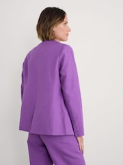 Seasalt Cornwall Purple Quintet Linen Blend Blazer - Image 2 of 9