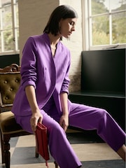 Seasalt Cornwall Purple Quintet Linen Blend Blazer - Image 6 of 9