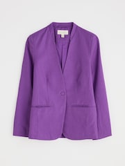 Seasalt Cornwall Purple Quintet Linen Blend Blazer - Image 8 of 9
