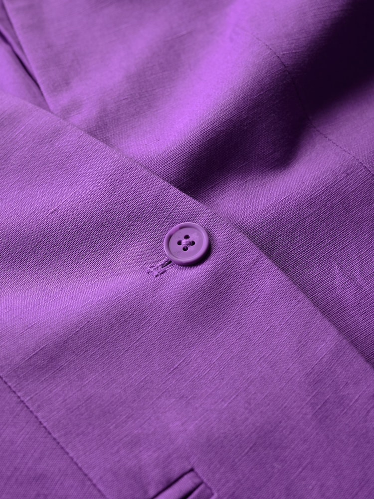 Seasalt Cornwall Purple Quintet Linen Blend Blazer - Image 9 of 9