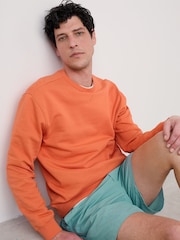 Seasalt Cornwall Orange Mens Bolitho 100% Cotton Sweatshirt - Image 2 of 5