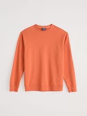Seasalt Cornwall Orange Mens Bolitho 100% Cotton Sweatshirt - Image 4 of 5