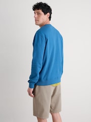 Seasalt Cornwall Blue Mens Bolitho 100% Cotton Sweatshirt - Image 2 of 5