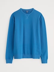 Seasalt Cornwall Blue Mens Bolitho 100% Cotton Sweatshirt - Image 4 of 5
