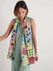 Seasalt Cornwall Light Blue May Garland Printed Scarf - Image 1 of 8