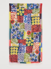 Seasalt Cornwall Light Blue May Garland Printed Scarf - Image 6 of 8