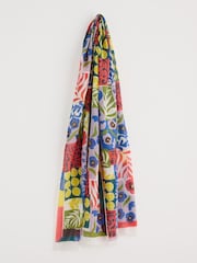 Seasalt Cornwall Light Blue May Garland Printed Scarf - Image 7 of 8