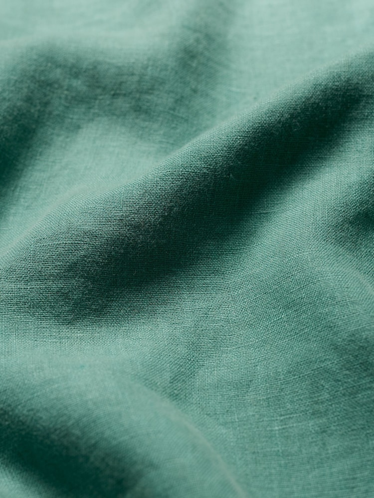 Seasalt Cornwall Green Mens Carne Short Sleeve 100% Linen Shirt - Image 5 of 5