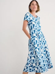 Seasalt Cornwall Blue Tall Veronica Short Sleeve Midi Dress - Image 3 of 5