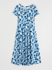 Seasalt Cornwall Blue Tall Veronica Short Sleeve Midi Dress - Image 4 of 5