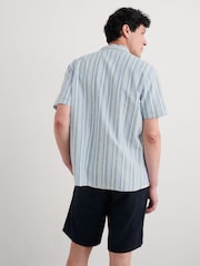 Seasalt Cornwall Blue Mens Dopper Short Sleeve Shirt - Image 2 of 5
