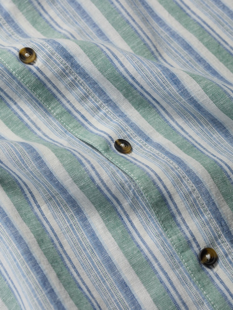 Seasalt Cornwall Blue Mens Dopper Short Sleeve Shirt - Image 5 of 5