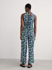 Seasalt Cornwall Light Blue Belyars Jersey Tie Neck Jumpsuit - Image 3 of 5