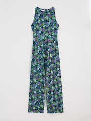 Seasalt Cornwall Light Blue Belyars Jersey Tie Neck Jumpsuit - Image 4 of 5