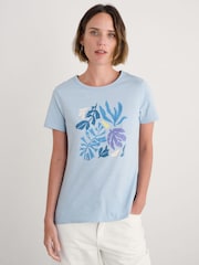 Seasalt Cornwall Blue Printing Ink 100% Cotton T-Shirt - Image 1 of 5