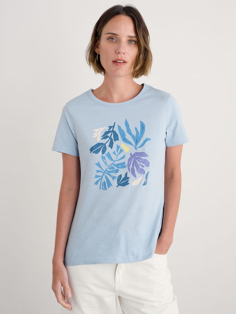 Seasalt Cornwall Blue Printing Ink 100% Cotton T-Shirt - Image 1 of 5