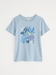 Seasalt Cornwall Blue Printing Ink 100% Cotton T-Shirt - Image 4 of 5