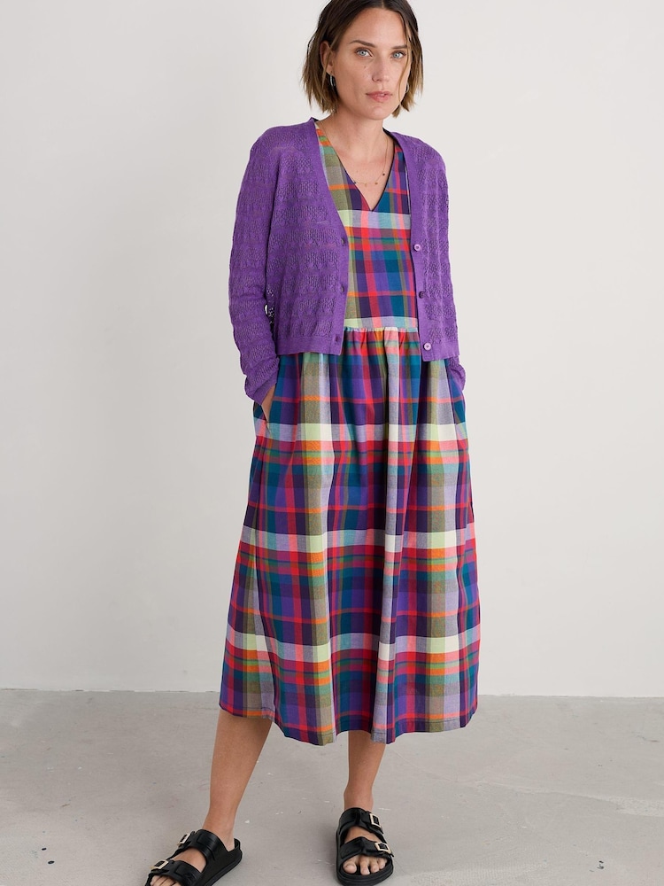 Seasalt Cornwall Purple Sweet Day 100% Cotton Cardigan - Image 1 of 5