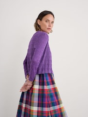 Seasalt Cornwall Purple Sweet Day 100% Cotton Cardigan - Image 4 of 5
