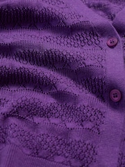 Seasalt Cornwall Purple Sweet Day 100% Cotton Cardigan - Image 5 of 5