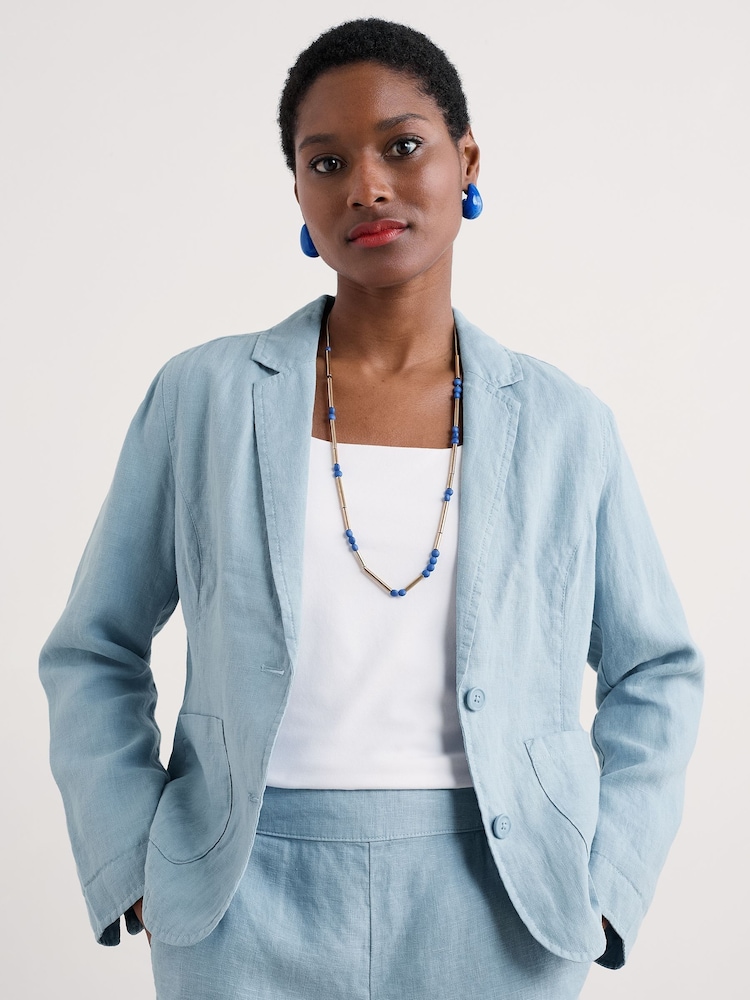 Seasalt Cornwall Blue Blinker Blazer - Image 2 of 5