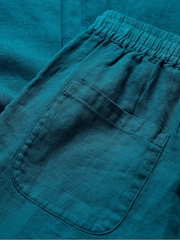 Seasalt Cornwall Blue Dipping Sun 100% Linen Trousers - Image 5 of 5