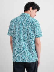 Seasalt Cornwall Blue Mens Barque Short Sleeve 100% Organic Cotton Shirt - Image 2 of 5