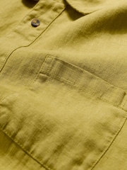 Seasalt Cornwall Light Green Mens Carne Short Sleeve 100% Linen Shirt - Image 9 of 9