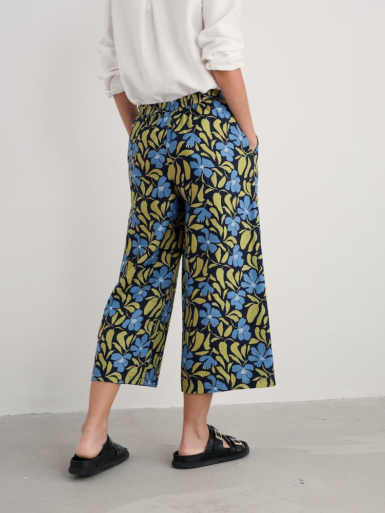 Seasalt Cornwall Blue Petite Peaceful Haven 100% Linen Culottes - Image 2 of 5