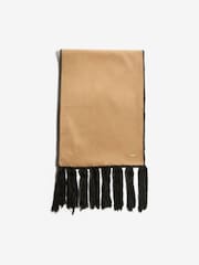 Lipsy Mocha Brown Whipstitch Tassel Brushed Scarf - Image 5 of 6