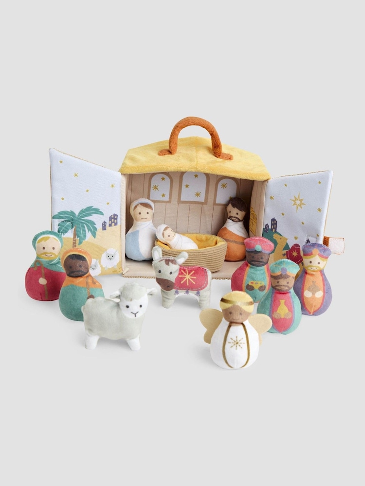 JoJo Maman Bébé Soft Christmas Nativity Set With Plush Bag - Image 2 of 3