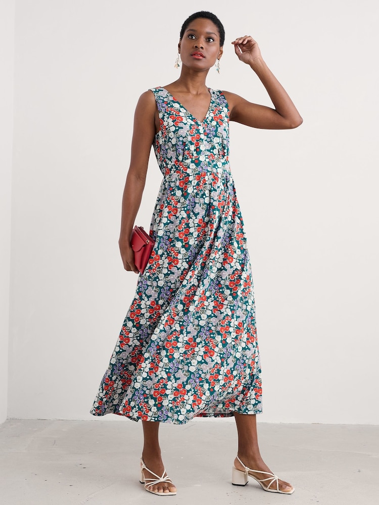 Seasalt Cornwall Blue Petite Polmanter 100% Cotton Jersey Dress - Image 1 of 5 Seasalt Cornwall Blue Petite Polmanter 100% Cotton Jersey Dress - Image 1 of 5