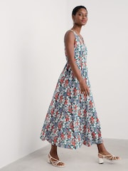 Seasalt Cornwall Blue Petite Polmanter 100% Cotton Jersey Dress - Image 2 of 5