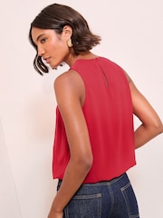 Vermelho - Friends Like These sem mangas Bubble Hem Blouse - Imagem 4 de 4