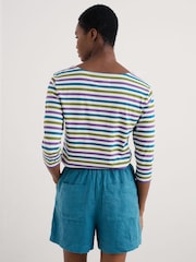 Seasalt Cornwall Grey Purple Sailor Top - Image 2 of 8