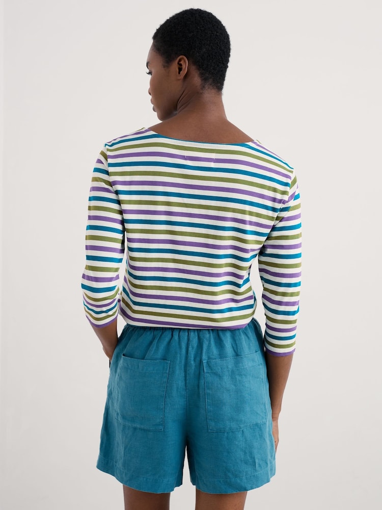 Seasalt Cornwall Grey Purple Sailor Top - Image 2 of 8 Seasalt Cornwall Grey Purple Sailor Top - Image 2 of 8