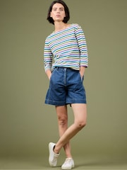 Seasalt Cornwall Grey Purple Sailor Top - Image 5 of 8
