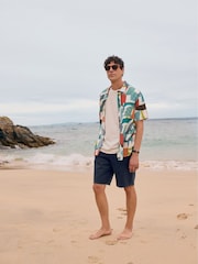 Seasalt Cornwall Blue Mens Heron Short Sleeve Shirt - Image 3 of 9