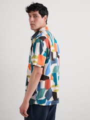 Seasalt Cornwall Blue Mens Heron Short Sleeve Shirt - Image 5 of 9