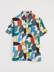 Seasalt Cornwall Blue Mens Heron Short Sleeve Shirt - Image 8 of 9