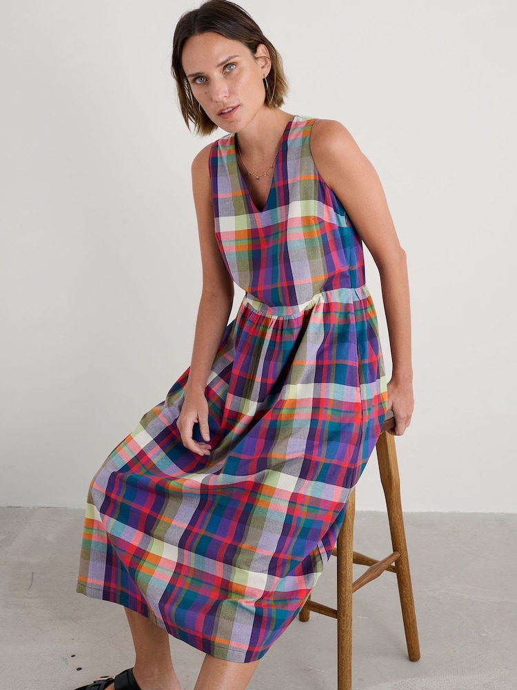 Seasalt Cornwall Red Petite Lowland Heather Sleeveless 100% Organic Cotton Dress - Image 1 of 5 Seasalt Cornwall Red Petite Lowland Heather Sleeveless 100% Organic Cotton Dress - Image 1 of 5