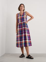 Seasalt Cornwall Red Petite Lowland Heather Sleeveless 100% Organic Cotton  Dress - Image 3 of 5