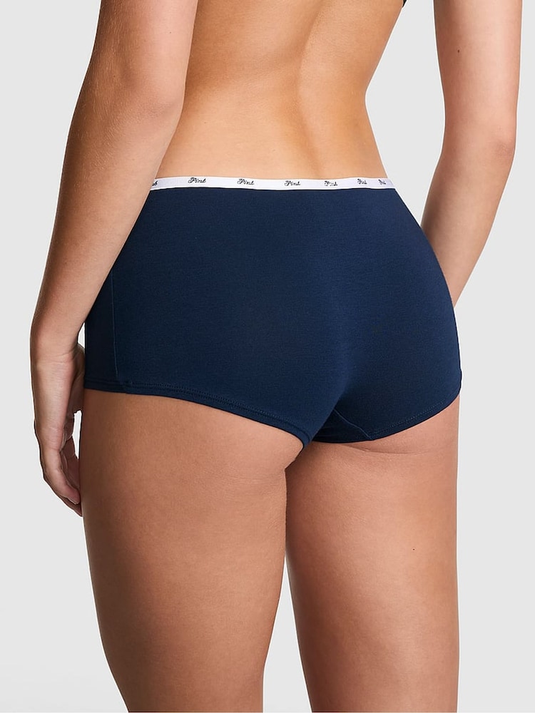 Victoria's Secret PINK Noir Navy Blue Short Cotton Mini Logo Knickers - Image 2 of 3