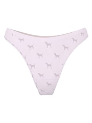 Victoria's Secret PINK Pink Dog Print Thong Seamless Scoop Thong Knickers - Image 3 of 3