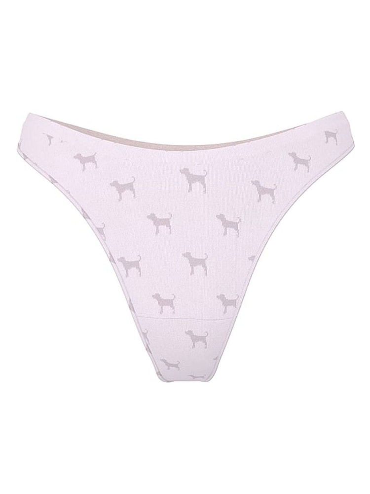 Victoria's Secret PINK Pink Dog Print Thong Seamless Scoop Thong Knickers - Image 3 of 3