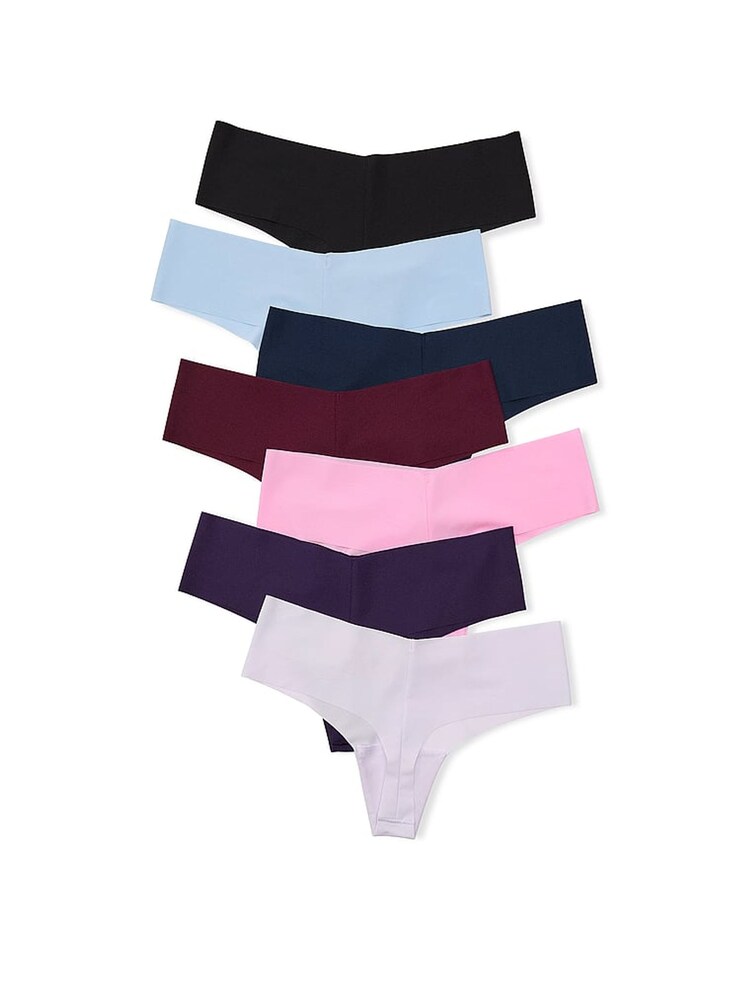Victoria's Secret PINK Black/Blue/Burgandy/Pink/White Thong No Show Knickers 7 Pack - Image 2 of 3 Victoria's Secret PINK Black/Blue/Burgandy/Pink/White Thong No Show Knickers 7 Pack - Image 2 of 3