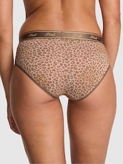Victoria's Secret PINK Brown Leopard Print Hipster Cotton Logo Knickers - Image 2 of 2