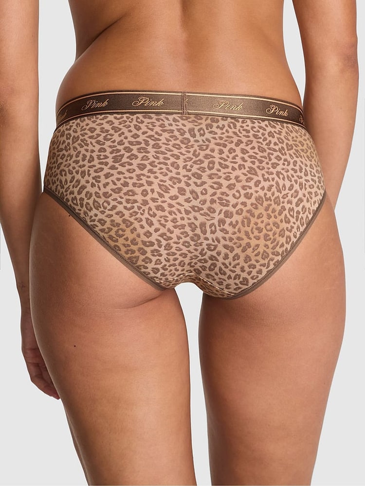 Victoria's Secret PINK Brown Leopard Print Hipster Cotton Logo Knickers - Image 2 of 2 Victoria's Secret PINK Brown Leopard Print Hipster Cotton Logo Knickers - Image 2 of 2