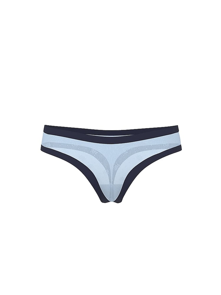 Victoria's Secret PINK Icy Blue Thong No Show Rib Mesh Knickers - Image 3 of 3