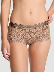 Victoria's Secret PINK Brown Leopard Print High Waist Cotton Logo Knickers - Image 1 of 2